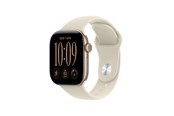 Smartwatches, Pulsuhren, Sportuhren & Schrittzähler - Apple Watch Series 12 GPS 42mm Light Gold Aluminium Case with Sand Sport Band - M/L - MJEE4QN/A