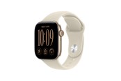 Smartwatches, Pulsuhren, Sportuhren & Schrittzähler - Apple Watch Series 12 GPS + Cellular 42mm Light Gold Aluminium Case with Sand Sport Band - S/M - MJG24QN/A