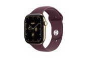 Smartwatches, Pulsuhren, Sportuhren & Schrittzähler - Apple Watch Series 12 GPS + Cellular 46mm Radiant Gold Titanium Case with Burgundy Sport Band - M/L - MJGT4QN/A