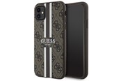 Handys - Cover & Cases - GUESS GUHMN61P4RPSW iPhone 11 / Xr brown/brown hardcase 4G Printed Stripes MagSafe - 3666339119713