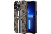 Handys - Cover & Cases - GUESS GUHMP14LP4RPSW iPhone 14 Pro 6.1" brown/brown hardcase 4G Printed Stripes MagSafe - 3666339119799