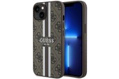 Handys - Cover & Cases - GUESS GUHMP14MP4RPSW iPhone 14 Plus 6.7" brown/brown hardcase 4G Printed Stripes MagSafe - 3666339119782