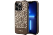 Handys - Cover & Cases - GUESS GUHMP14XHGCFSEW iPhone 14 Pro Max 6.7" brown/brown hard case GCube Stripes MagSafe - 3666339112493