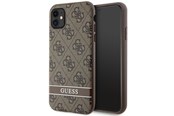 Handys - Cover & Cases - GUESS GUHCN61P4SNW iPhone 11 / Xr brown/brown hardcase 4G Stripe - 3666339170110