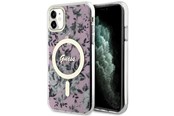 Handys - Cover & Cases - GUESS GUHMN61HCFWSP iPhone 11 / Xr 6.1" pink/pink hardcase Flower MagSafe - 3666339126711