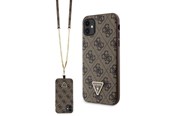 Handys - Cover & Cases - GUESS GUHCN61P4TDSCPW Case for iPhone 11 / Xr - Brown Crossbody 4G Metal Logo - 3666339146849