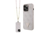 Handys - Cover & Cases - GUESS GUHCP13LP4TDSCPP case for iPhone 13 Pro / 13 - pink Crossbody 4G Metal Logo - 3666339147167