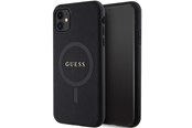 Handys - Cover & Cases - GUESS GUHMN61PSAHMCK case for iPhone 11 / Xr - black Saffiano MagSafe - 3666339155667