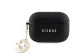 Handys - Anderes Zubehör - GUESS GUAP2PGEHCDK case for AirPods Pro 2 cover - black Fixed Glitter Heart Diamond Charm - 3666339171216