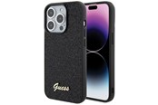 Handys - Cover & Cases - GUESS Disco Metal Script case for iPhone 15 Pro - black - 3666339173456