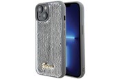 Handys - Cover & Cases - GUESS Sequin Script Metal case for iPhone 15 - silver - 3666339173159