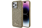 Handys - Cover & Cases - GUESS Disco Metal Script case for iPhone 15 Pro Max - gold - 3666339173609