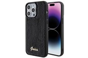 Handys - Cover & Cases - GUESS Sequin Script Metal case for iPhone 15 Pro Max - black - 3666339172909