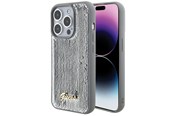 Handys - Cover & Cases - GUESS Sequin Script Metal case for iPhone 15 Pro Max - silver - 3666339173180