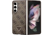 Handys - Cover & Cases - GUESS Leather 4G Triangle Strass case for Samsung Galaxy Z Fold 5 - brown - 3666339173920