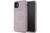 Handys - Cover & Cases - GUESS GUHMN61PSAHMCP case for iPhone 11 / Xr - pink Saffiano MagSafe - 3666339156084