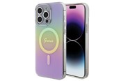 Handys - Cover & Cases - GUESS IML Iridescent MagSafe case for iPhone 15 Pro - pink - 3666339155087