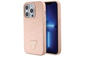 Handys - Cover & Cases - GUESS GUHCP15XPCRTHCP iPhone 15 Pro Max pink/pink hardcase Croco Triangle Metal Logo - 3666339152291