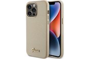 Handys - Cover & Cases - GUESS Glitter Glossy Script case for iPhone 15 Pro - gold - 3666339155506