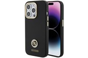 Handys - Cover & Cases - GUESS Silicone Logo Strass 4G Case for iPhone 15 Pro - Black - 3666339148508