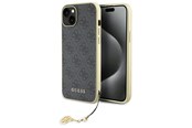 Handys - Cover & Cases - GUESS 4G Charms Collection case for iPhone 15 Plus - gray - 3666339171674