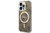 Handys - Cover & Cases - GUESS IML 4G MagSafe case for iPhone 15 Pro - brown - 3666339194604
