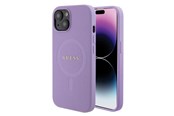 Handys - Cover & Cases - GUESS Saffiano MagSafe case for iPhone 15 Plus - purple - 3666339155919
