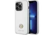 Handys - Cover & Cases - GUESS Strass Metal Logo case for iPhone 15 Pro - silver - 3666339151164