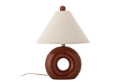 Lampen - Bloomingville Panja Tischlampe, Rot, Steinzeug - 82063208