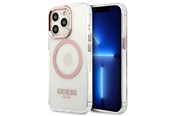 Handys - Cover & Cases - GUESS Metal Outline MagSafe Case for iPhone 13 Pro / iPhone 13 - Pink - 3666339057190