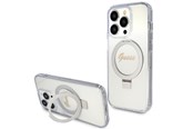 Handys - Cover & Cases - GUESS Ring Stand Script Glitter MagSafe case for iPhone 15 Pro - transparent - 3666339156626