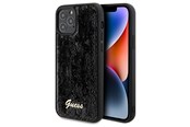 Handys - Cover & Cases - GUESS Sequin Script Metal case for iPhone 12/12 Pro - black - 3666339172787