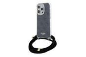 Handys - Cover & Cases - GUESS Crossbody Cord 4G Print case for iPhone 15 Pro - black - 3666339147945