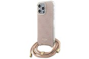 Handys - Cover & Cases - GUESS Crossbody Cord 4G Print case for iPhone 15 Pro - pink - 3666339148362