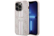 Handys - Cover & Cases - GUESS 4G Printed Stripes MagSafe case for iPhone 15 Pro - pink - 3666339203504