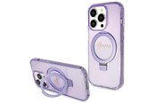 Handys - Cover & Cases - GUESS Ring Stand Script Glitter MagSafe case for iPhone 14 Pro Max - purple - 3666339156732