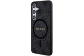 Handys - Cover & Cases - GUESS 4G Collection Leather Metal Logo MagSafe Case for Samsung Galaxy S24 - Black - 3666339241452