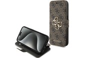 Handys - Cover & Cases - GUESS 4G Metal Logo case for iPhone 15 Pro - brown - 3666339194444