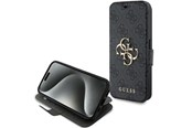 Handys - Cover & Cases - GUESS 4G Metal Logo case for iPhone 15 Pro - gray - 3666339194406