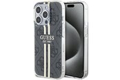 Handys - Cover & Cases - GUESS IML 4G Gold Stripe case for iPhone 15 Pro - black - 3666339222703