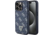 Handys - Cover & Cases - GUESS 4G Triangle Metal Logo case for iPhone 15 Pro - blue - 3666339225926