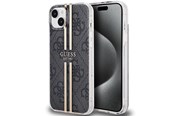 Handys - Cover & Cases - GUESS IML 4G Gold Stripe case for iPhone 15 Plus / 14 Plus - black - 3666339222697