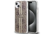 Handys - Cover & Cases - GUESS IML 4G Gold Stripe case for iPhone 15 Plus / 14 Plus - brown - 3666339222833