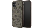 Handys - Cover & Cases - GUESS GUHMN61G4GFRW iPhone 11 6.1" / Xr brown/brown hardcase 4G Collection Leather Metal Logo MagSafe - 3666339226367