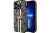 Handys - Cover & Cases - GUESS 4G Printed Stripes MagSafe case for iPhone 15 Pro - brown - 3666339203467