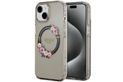 Handys - Cover & Cases - GUESS IML Flowers Wreath MagSafe case for iPhone 15 / 14 / 13 - black - 3666339221287