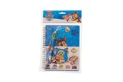 Schul-Zubehör - Paw Patrol Writing set - with spiral pad A5 w/60 ruled sheets (soft cover for A5 spiral pad 350gsm) multi-colour pen stickers sheet pencil eraser small note pad w/40 sheets - 145706128