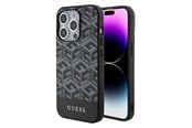 Handys - Cover & Cases - GUESS GCube Stripes MagSafe case for iPhone 15 Pro Max - black - 3666339194734