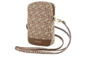 Handys - Anderes Zubehör - GUESS Zip GCube Bottom Stripe phone bag - brown - 3666339210663