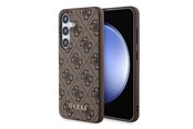 Handys - Cover & Cases - GUESS 4G Metal Gold Logo case for Samsung Galaxy S24 - brown - 3666339259129